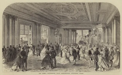 A sala de estar da rainha, grande salão de entrada, o Palácio de Buckingham